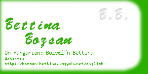 bettina bozsan business card